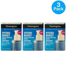 Neutrogena Hydro Boost Ultra Hydrating Serum Fragrance Free 1.0 oz 3 Pack Bundle