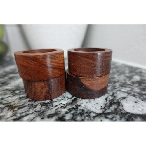 wooden minimalist napkin rings set of 4 simple brown wood