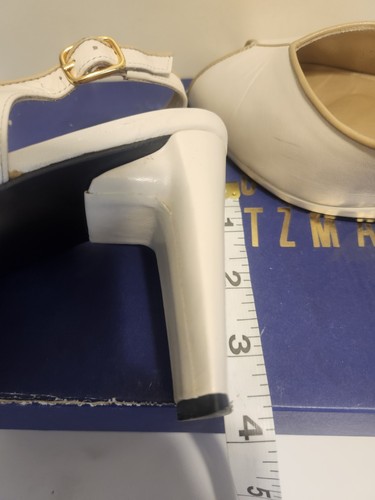 Stuart Weitzman Bisque Nappa Leather Peeptoe Slingback Pumps Sz. 9 Ret.$475 - Picture 7 of 9