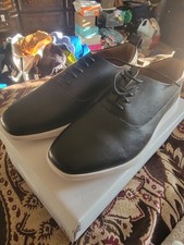 Express Mens Black Faux Leather Casual Sneake...