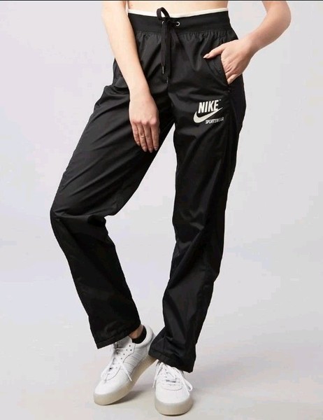 NIKE Mujer Ropa Deportiva Archivo Cremallera PANTALONES DE CHÁNDAL NEGROS