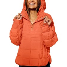 Womens Hooded Cotton Padded Jacket Winter Warm Quilted Coat Casual Outerwear