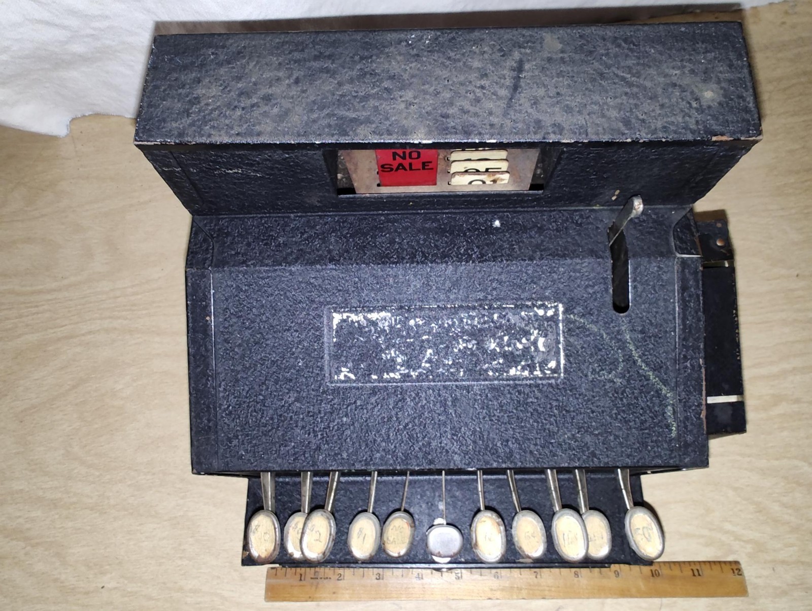 как выглядит 1930 s Earl Metal Toy Cash Register Pressed Metal Working Register Nylor Corp. фото