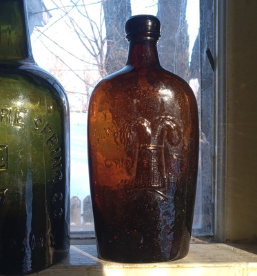 AMBER WESTFORD GLASS CO WESTFORD CONN SHEAF OF WHEAT PINT