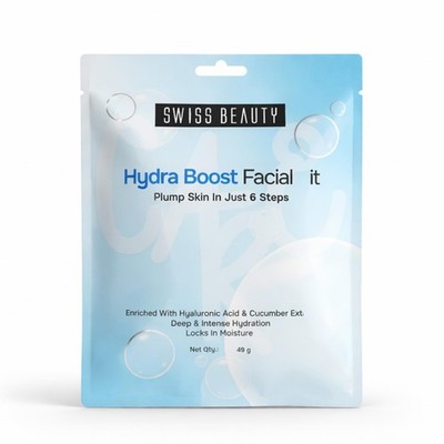 Swiss Beauty Care Hydro Boost Facial Kit | Plump Skin In 6 Steps | 49g