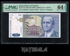 ESPAÑA SPAIN 10000 10,000 PESETAS 1992 (ND 1996) Pick-166 PMG 64 EPQ