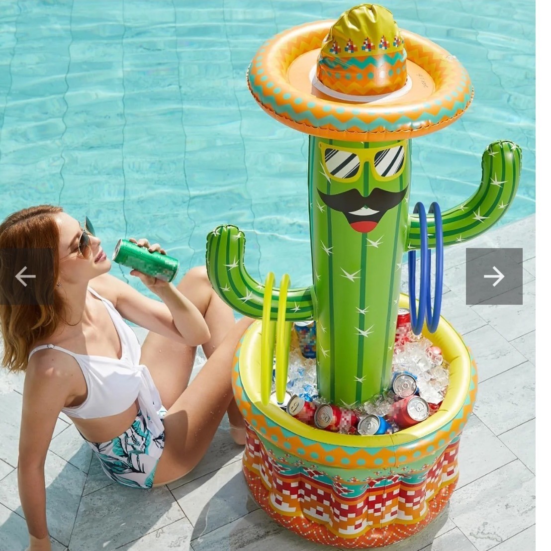 NEW Jasonwell Cactus Inflatable Cooler Drink Holder Pool Party Decoration Game