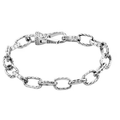 Atemberaubendes handgeschnitztes Royal Bali 8 Zoll Sterlingsilber Armband