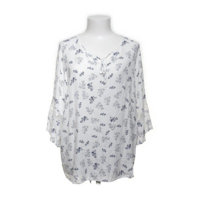 DeFacto, Top, Größe: 3XL, Weiß/Blau/Mehrfarbig, Blumen, Damen #cwr