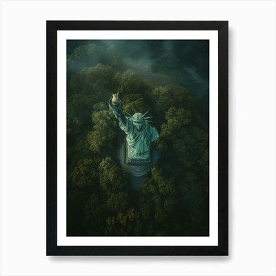 Luftaufnahme, Drohnenaufnahme der Statu gerahmtes Wandbild Poster Leinwanddruck Bild