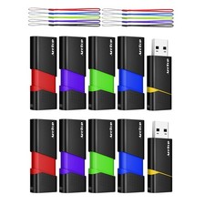 32GB Flash Drive Pack 10 Retractable USB Thumb Drives Data Storage Mixed Colors