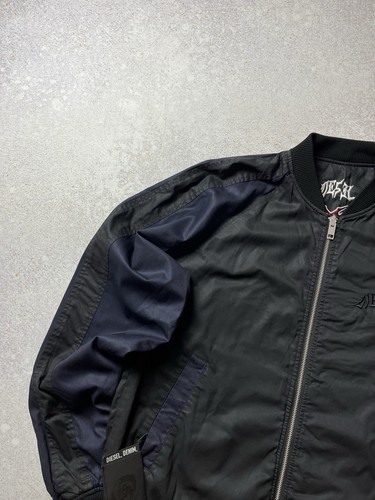 NWT DIESEL MEN'S D-IVORY-SP BLACK REVERSIBLE BOMBER JACKET IN TENCEL JACKET - Picture 9 of 13