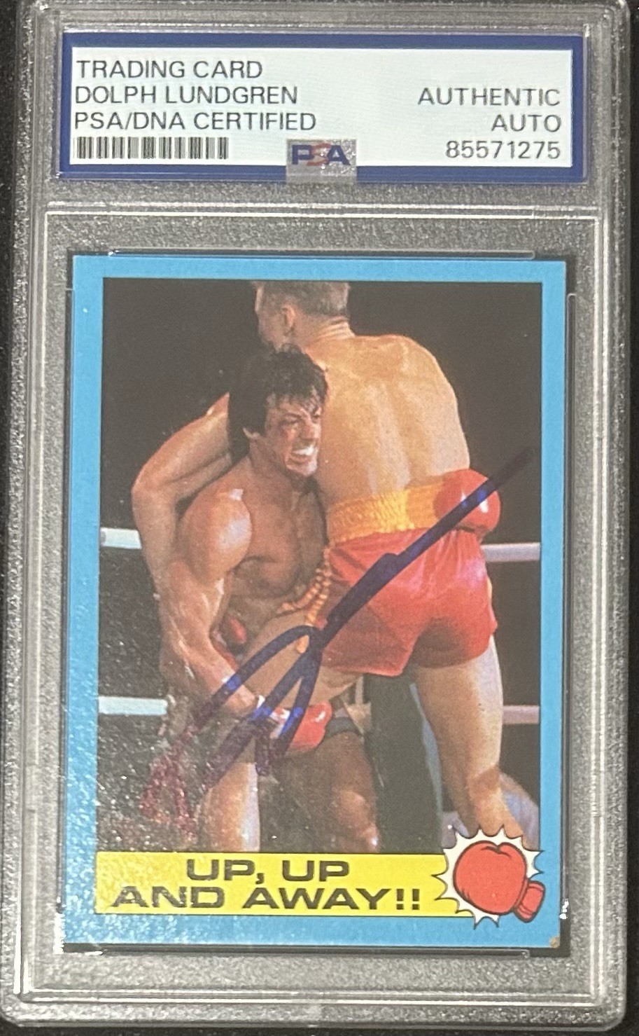 Dolph Lundgren SIGNED PSA 1985 Topps Rocky IV Ivan Drago #53 Authentic Auto