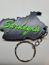Sardinia Keychain - Black  Neon Green