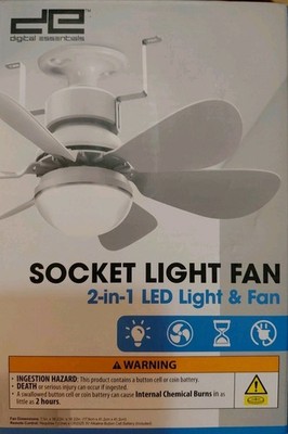 Digital Essentials 16'' 2-in-1 LED Light/Fan w/3 Light/Fan Settings,Timer,Remote