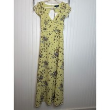 NWT Modcloth You're Flowing Places Maxi Dress Yellow Multi Cut Out Long Size 0