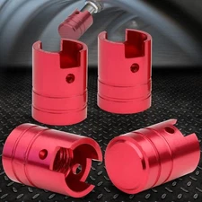 4PCS ALUMINUM WHEEL/TIRE/RIM PISTON AIR PORT COVER VALVE STEM CAPS 17MM RED