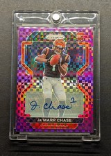 JA'MARR CHASE Rookie Auto 2021 Panini Purple Power Checker Prizm SP /49 RC