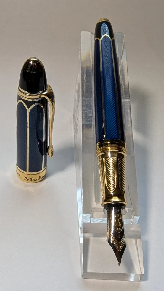 Pluma Estilográfica Michel Perchin METROPOLITAN Azul/Dorado #1/88 ¡NUEVA STOCK ANTIGUA RARA!! Foto 3 de 4
