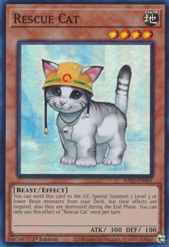 Rescue Cat [Collector's Rare] RA02-EN001 YuGiOh 25th Anniversary Rarity Collection II card
