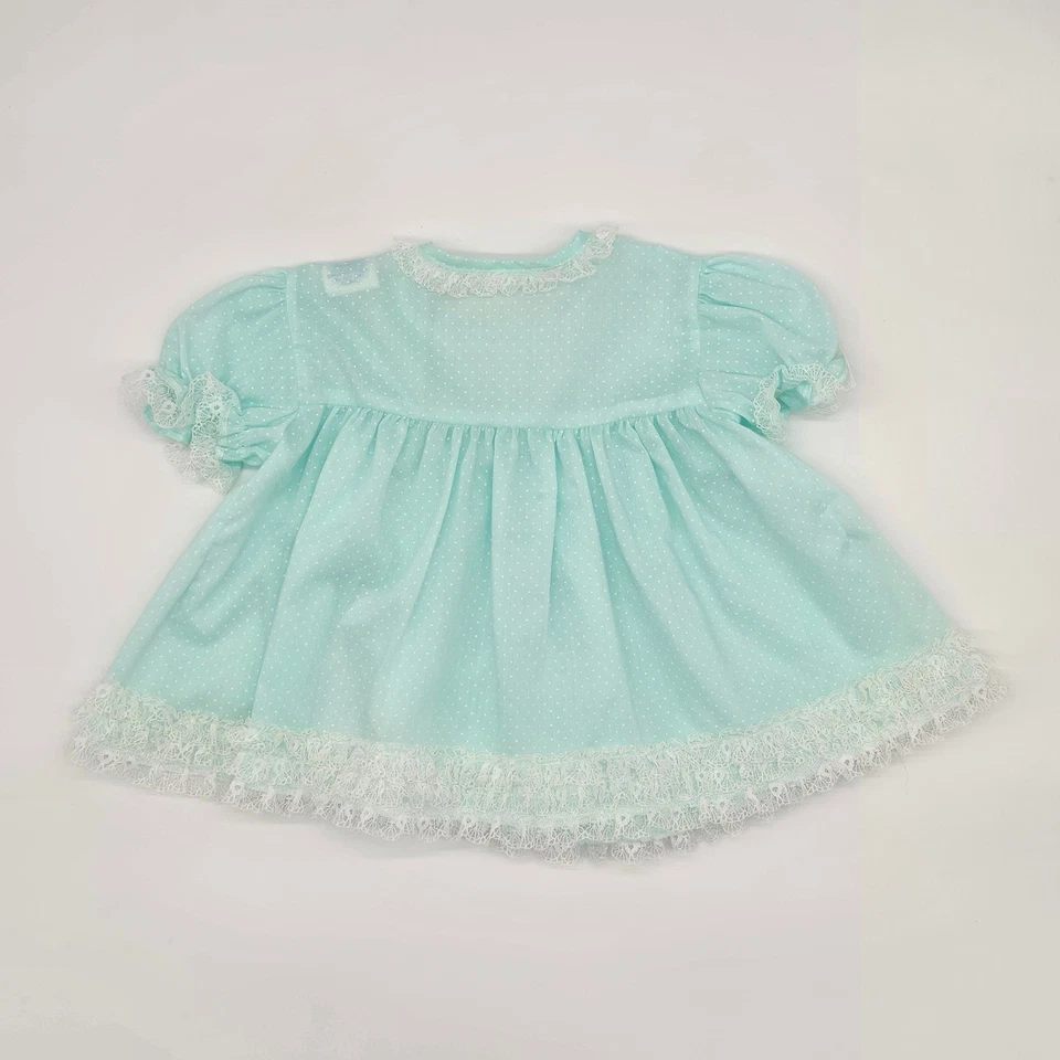 Винтажный Baby девочек Aqua платье и блумеры комплект размер 18 месяцев - Изображение 3 из 4