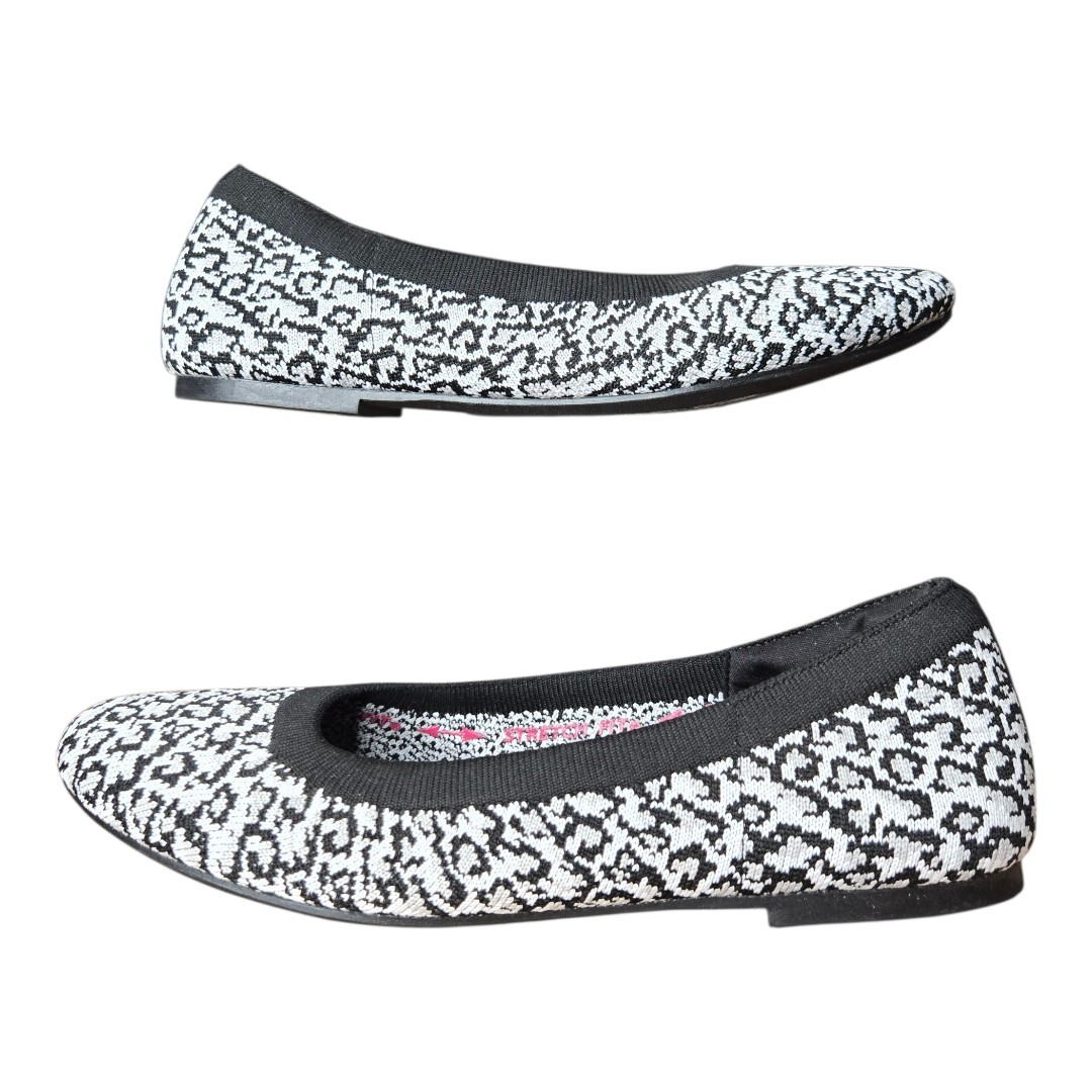 Skechers Air Cooled Memory Foam Leopard Knit Cleo Ballet Flats Size 8.5