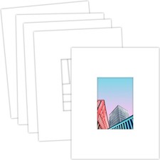 , 5 Pack 11x14 for 5x7 White Picture Mats Frame Mattes, Bevel Cut, Acid Free,...