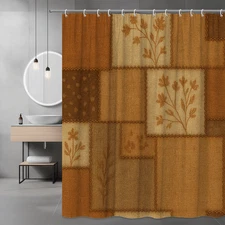 Rustic Floral Patchwork Shower Curtain - Farmhouse Style Home Decor