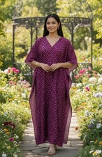 Women's Long African Kaftan Boho Dress Beach Cover-Up Caftan Gown Maxi