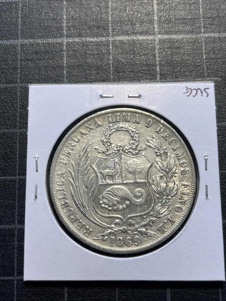 Peru Silver 1 Sol 1869 YB - Image 2 of 2