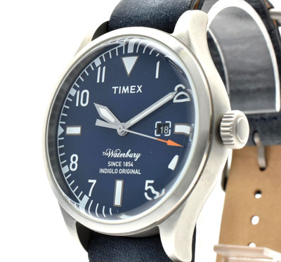 [Near Mint] Timex TW2P64500 The Waterbury Blue Dial Date Quartz Men Watch Japan