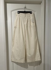 NEW a new day Cream High-Rise Pleat Front Wide Leg Women's Pants Size 6