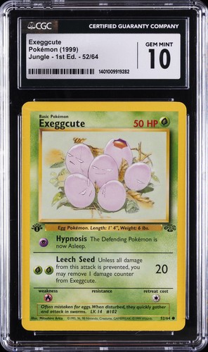 Exeggcute (1st Edition) graded CGC 10 for sale on eBay