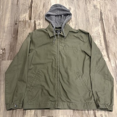 Volcom ''Warren'' Jacket Green Hooded Jacket Medium Excellent Condition