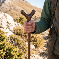 Handcrafted Wooden Walking Cane Walnut Wood Handmade Hiking Stick Custom Size