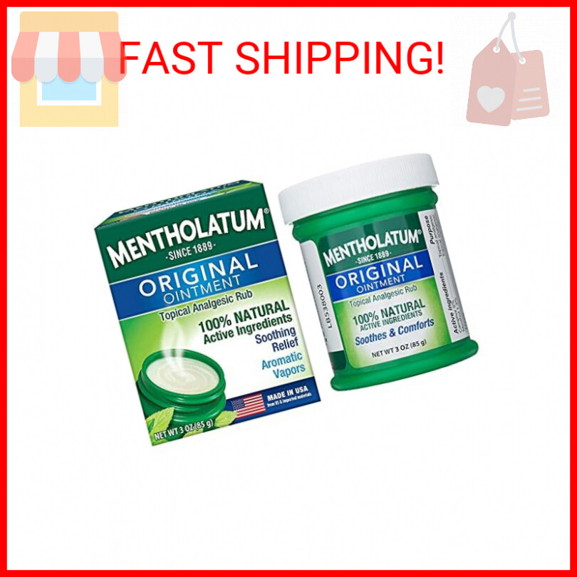 Mentholatum Original Chest Rub Ointment , White, 3 Ounce (Pack of 1