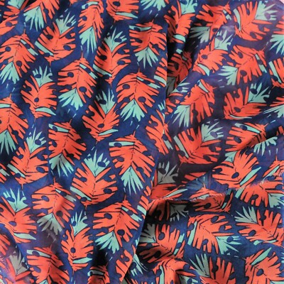 Navy Tribal Boho feather CHIFFON semi Sheer Curtains Lingerie Fabric 60'' BYD