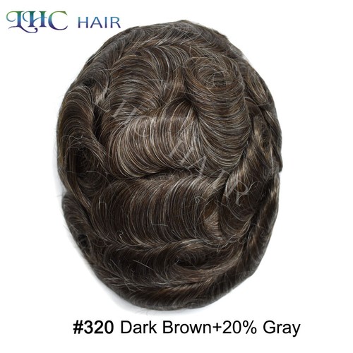 Mens Toupee Full Swiss Lace Hairpiece Bleached All Color Hair Replacement System - Picture 30 of 81