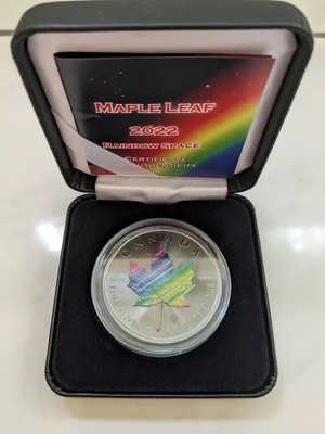 1 OZ Silber Maple Leaf Canada 2022 Rainbow Edition New in Etui + Zertifikat