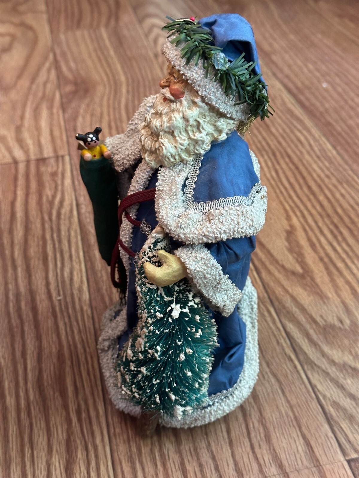 Santa Blue Robe POSSIBLE DREAMS CLOTHTIQUE VTG 1989 SANTA BLUE ROBE BAG OF TOYS & XMAS ...