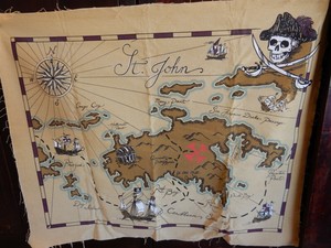 Pottery Barn Kids Large Canvas Pirate Wall Map Canvas Bedroom Wall