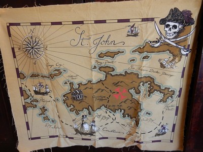 Pottery Barn Kids Large Canvas Pirate Wall Map Canvas Bedroom Wall
