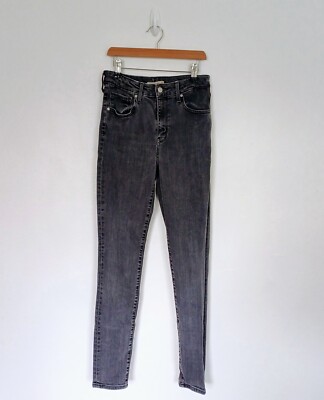 Levis Premium Jeans Größe 8 Grau Mile High Skinny Acid Wash Denim Damen