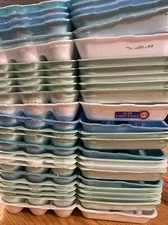 Empty Styrofoam EGG CARTONS Lot of 25 Large 18ct Poultry Arts Crafts Used Clean