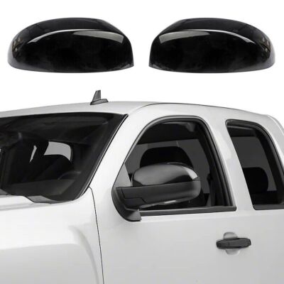 2X Gloss Black For 2007-2013 Chevy Silverado GMC Yukon Sierra Mirror Covers Caps