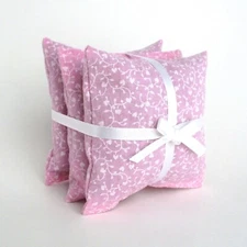 Pink Lavender Sachets with Hearts, Set of 3 Drawer Fresheners