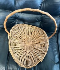 Vintage Medium Flower Girl Wicker Gathering Basket 12" tall