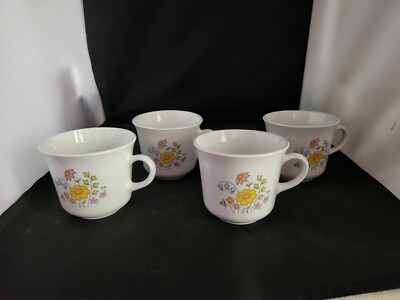 Lot Of 4 Corelle By Corningware Spring Meadow Coffee Cups