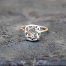 Crystal Quartz Women 925 Sterling Silver Ring Handmade Jewelry