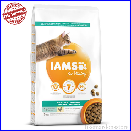 IAMS For Vitality Adult Sterilised Fresh Chicken Dry Cat Food 10KG eBay